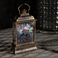 Светодиодная фигура &laquo;Камин с носками&raquo; 10 &times; 18 &times; 4.5 см, пластик, батарейки АААх3 (не в комплекте), свечение тёплое белое