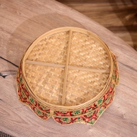 Корзинка плетёная, из бамбука 40х40х10 см