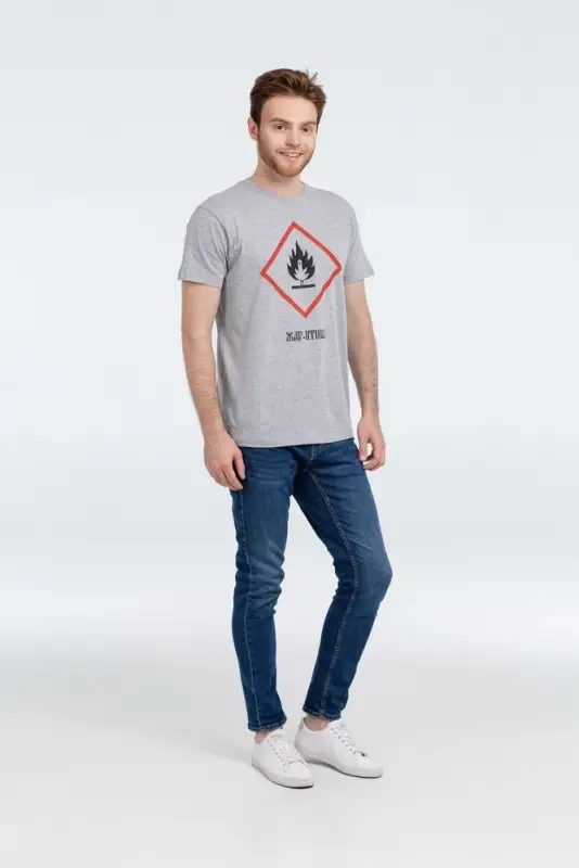 Футболка &laquo;Жар-птица&raquo;, серый меланж, размер S