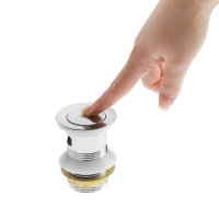 Донный клапан ZEIN BP1, 1 1/4", маленькая кнопка, с переливом, для раковины, хром Донный клапан ZEIN BP1, 1 1/4", маленькая кнопка, с переливом, для раковины, хром