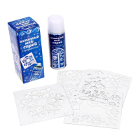 Новогодний спрей - иней &laquo;Искристые снежинки&raquo;, с трафаретами, цвет белый, на новый год