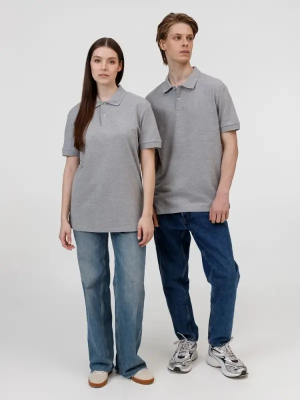 Рубашка поло унисекс Pacific, серый меланж, размер XL