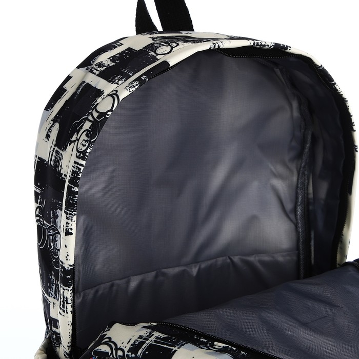 Рюкзак школьный из текстиля на молнии, 3 кармана, цвет чёрный Рюкзак школьный из текстиля на молнии, 3 кармана, цвет чёрный