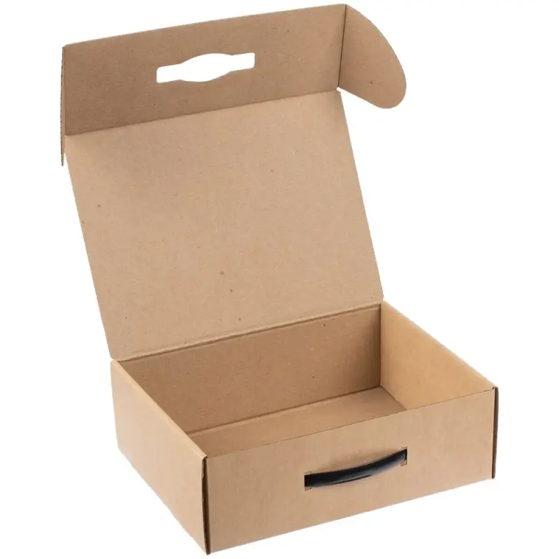 Коробка Matter Light, крафт с черной ручкой Коробка Matter Light, крафт с черной ручкой