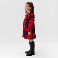 Платье детское с рюшами KAFTAN "Клетка" р.28 (86-92 см)
