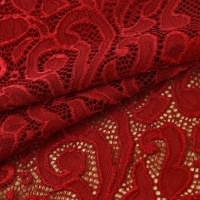 Кружевная эластичная ткань, 170 мм &times; 2,7 &plusmn; 0,5 м, цвет бордовый