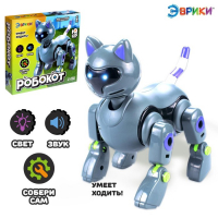 Робот &laquo;Робокот&raquo; Эврики, электронный конструктор, интерактивный: звук, свет, на батарейках