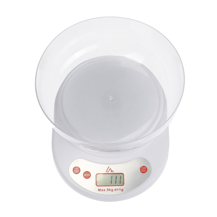 Весы кухонные Luazon LV 504, электронные, до 5 кг, белые