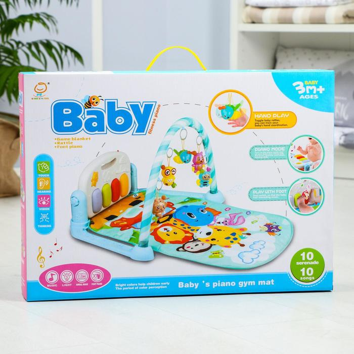 Развивающий коврик «Жирафик», с пианино, голубой Развивающий коврик «Жирафик», с пианино, голубой