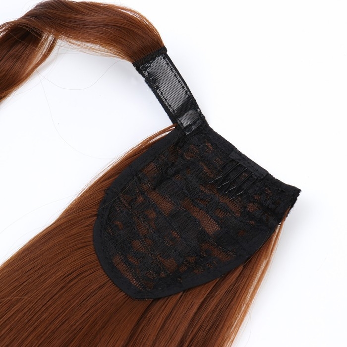 Хвост накладной, прямой волос, на резинке, 60 см, 100 гр, цвет каштановый(#SHT30A)