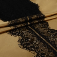 Кружево реснички, 190 мм &times; 3 &plusmn; 0,5 м, цвет чёрный