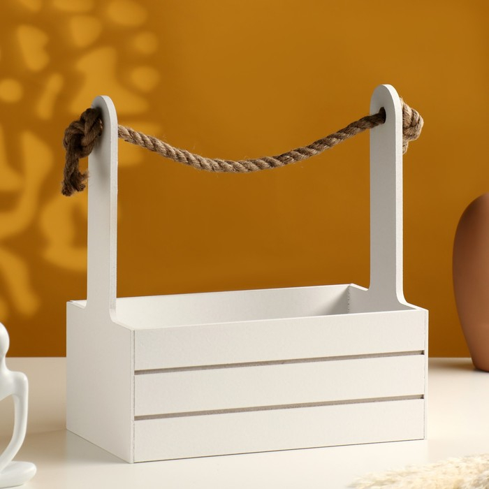 Набор кашпо деревянных 3 в 1 (29&times;18&times;33; 25&times;15&times;30; 21&times;12&times;23) "Аром", белый