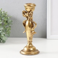 Подсвечник полистоун на 1 свечу "Бант" золото 8,3х8,3х20,8 см Подсвечник полистоун на 1 свечу "Бант" золото 8,3х8,3х20,8 см