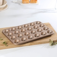 Форма для выпечки Gold, 37,5&times;26&times;2,2 см, 24 ячейки, антипригарное покрытие, цвет золотой