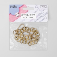 Цепочка для сумки, с карабинами, металлическая, d = 12 мм, 30 см, цвет золотой Цепочка для сумки, с карабинами, металлическая, d = 12 мм, 30 см, цвет золотой