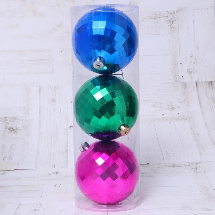 Набор шаров пластик d-15 см, 3 шт "Диско-хит" микс