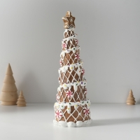 Сувенир полистоун "Ёлочка пряничная с леденцами" 9х9х25,5 см