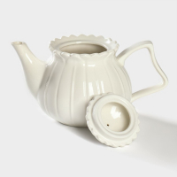 Чайник фарфоровый заварочный на подставке из бамбука BellaTenero &laquo;Тюльпан&raquo;, 700 мл, цвет белый