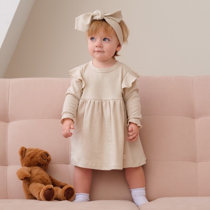 Платье и повязка Крошка, Я BASIC LINE, рост 68-74 см, молочный Платье и повязка Крошка, Я BASIC LINE, рост 68-74 см, молочный