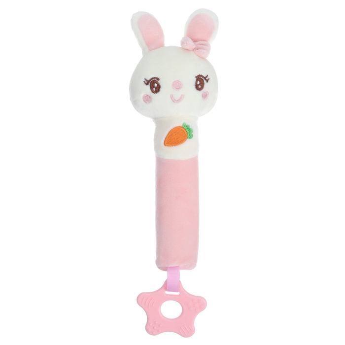 Пищалка - погремушка &laquo;Милая зайка&raquo;, с прорезывателем, Крошка Я