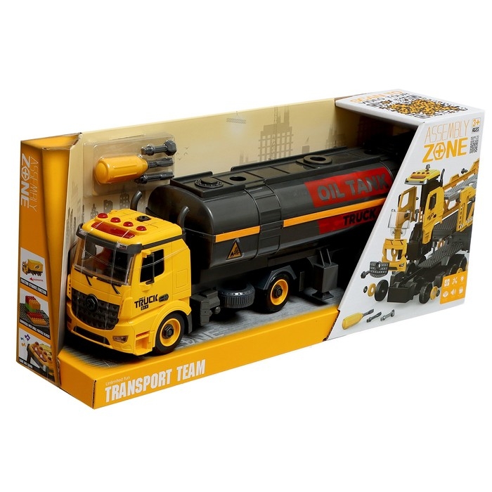 Конструктор винтовой &laquo;Бензоцистерна&raquo;, свет, звук, инерция, 75 деталей