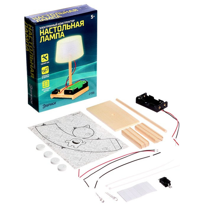 Набор для опытов «Настольная лампа», работает от батареек Набор для опытов «Настольная лампа», работает от батареек