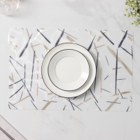 Салфетки сервировочные на стол Доляна &laquo;Абстракция&raquo;, 4 шт, 30&times;45 см, цвет белый с чёрным