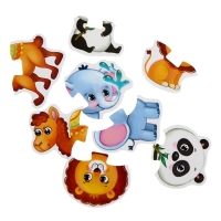 Макси-пазлы с глазками «Весёлые друзья», 4 пазла, 8 деталей Макси-пазлы с глазками «Весёлые друзья», 4 пазла, 8 деталей