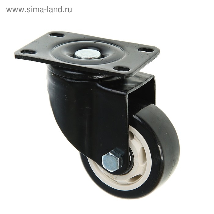 Колесо мебельное, d=75 мм, без тормоза, черное Колесо мебельное, d=75 мм, без тормоза, черное