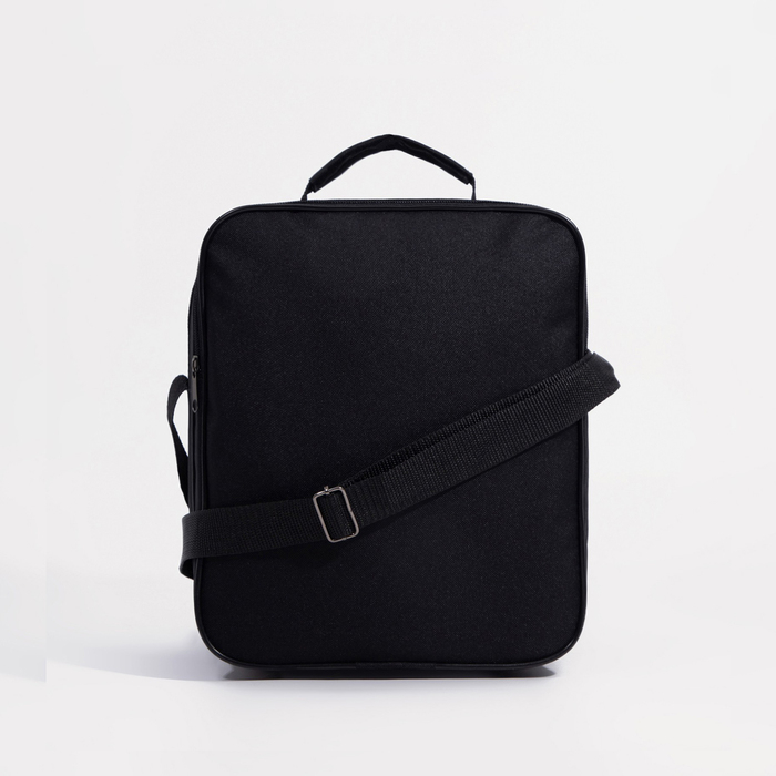 Сумка мужская на молниях Luris, длинный ремень, цвет чёрный