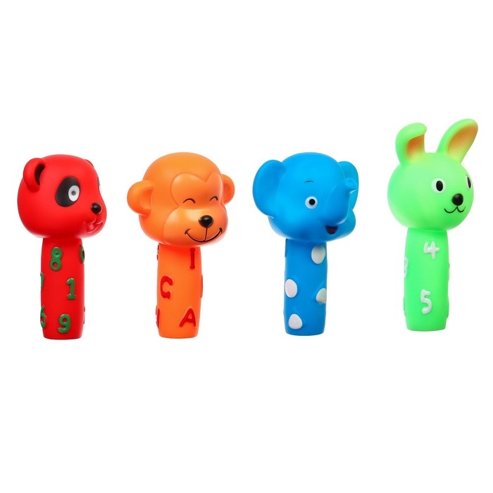 Набор резиновых игрушек для ванны &laquo;Малыши&raquo;, с пищалкой, 4 шт, Крошка Я