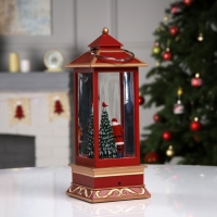 Светодиодная фигура &laquo;Фонарь с Дедом Морозом&raquo; 10.5 &times; 26 &times; 10.5 см, пластик, батарейки ААх3 (не в комплекте), USB, свечение тёплое белое