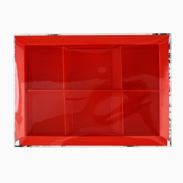 Коробка под 6 конфет с ячейками «Снегири», 10 х 14.5 х 3 см, Новый год Коробка под 6 конфет с ячейками «Снегири», 10 х 14.5 х 3 см, Новый год