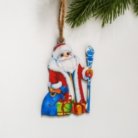 Ёлочная игрушка новогодняя &laquo;Дед мороз&raquo;, на Новый год, хдф, 6,4 х 9