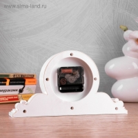 Часы настольные, интерьерные "Милица", бесшумные, d-9.5 см, корпус белый с золотом Часы настольные, интерьерные "Милица", бесшумные, d-9.5 см, корпус белый с золотом