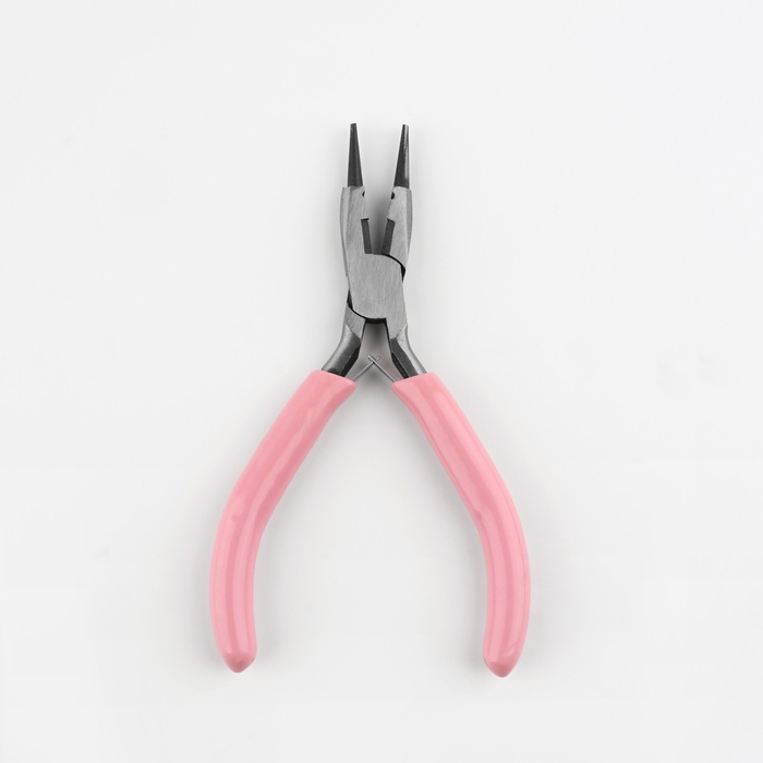 Круглогубцы с бокорезом, для рукоделия, 13 × 6,5 см, цвет серебряный/розовый Круглогубцы с бокорезом, для рукоделия, 13 × 6,5 см, цвет серебряный/розовый