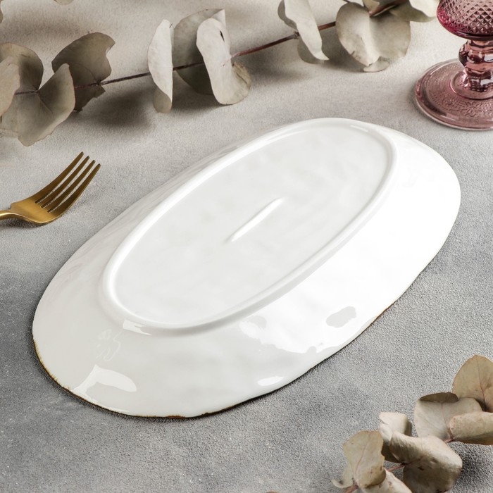 Блюдо керамическое сервировочное &laquo;Море&raquo;, 30,5x17,5 см, цвет синий