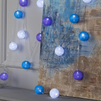 Гирлянда &laquo;Нить&raquo; 5 м с насадками &laquo;Клубки черничные&raquo;, IP20, прозрачная нить, 20 LED, свечение белое, 220 В