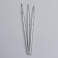 Набор кистей для дизайна ногтей, 3 шт, 16,5 см, в PVC - тубе, цвет серебристый