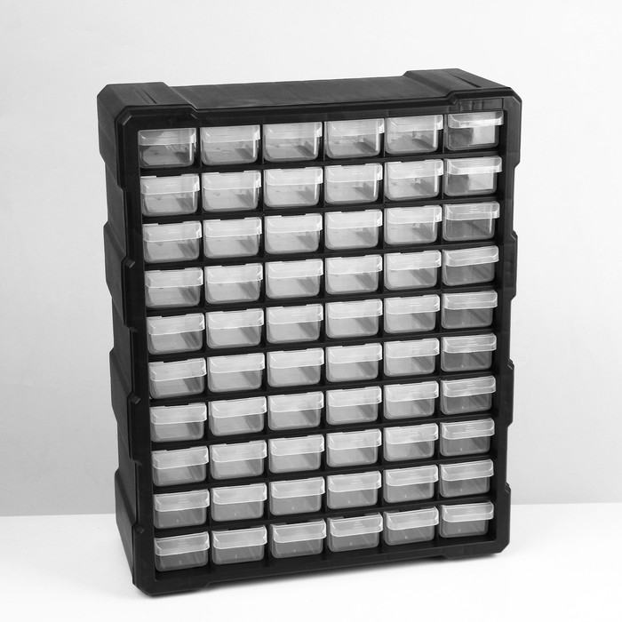 Органайзер универсальный &laquo;Ящик&raquo; 60 мест, пластик, 38,5&times;16&times;47,5 см, цвет черный