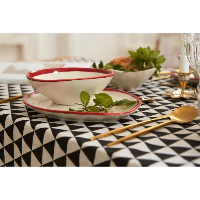 Скатерть Доляна "Треугольники" 145х200&plusmn;3см,100%пэ, рогожка 130 гр/м