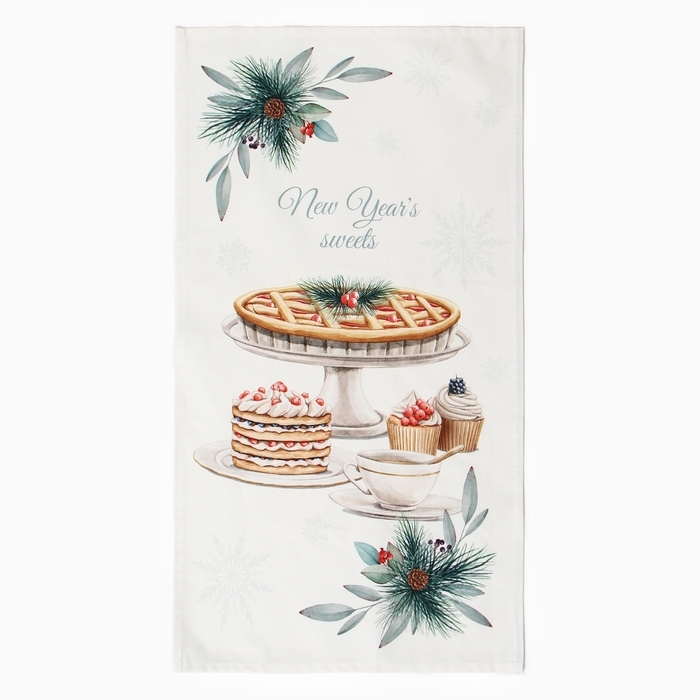 Новый год. Полотенце Этель " New Years treat" 40х73 см, 100% хлопок, саржа 190 г/м2