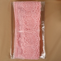 Кружево на сетке, 125 мм &times; 11 &plusmn; 1 м, цвет нежно-розовый