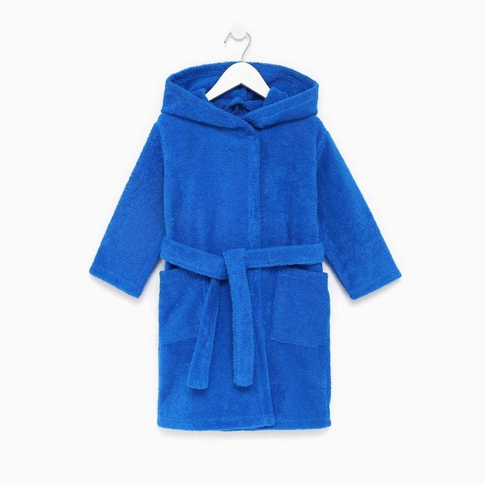 Халат махровый детский, размер 36, цвет синий, 340 г/м2 хл.100% с AIRO Халат махровый детский, размер 36, цвет синий, 340 г/м2 хл.100% с AIRO