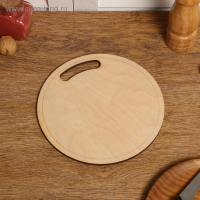 Доска разделочная и сервировочная двухсторонняя, круглая, ручка вырез, 20&times;20&times;0.6 см