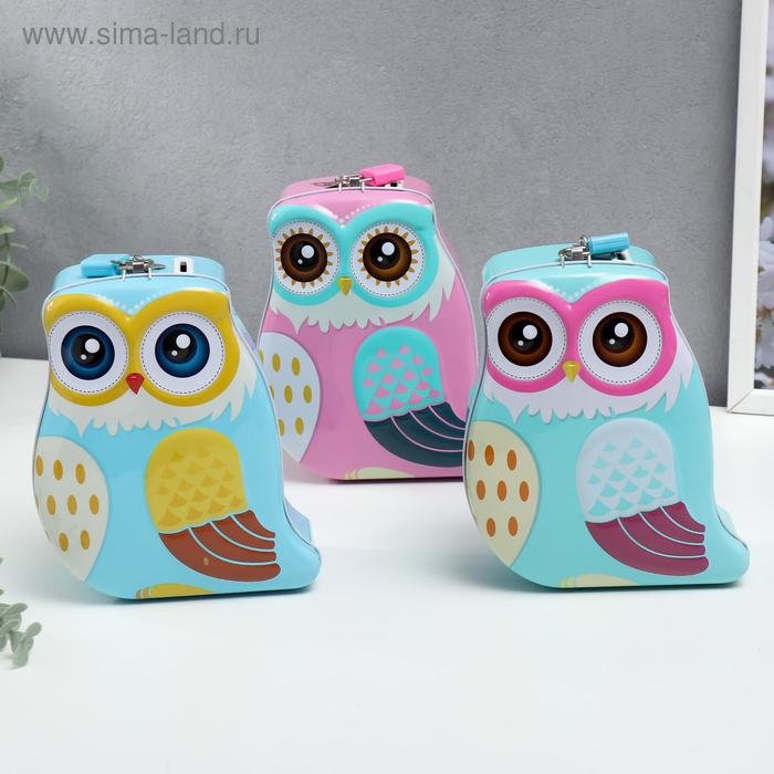 Копилка металл Копилка металл "Филин очковый" МИКС 16х13х6,5 см