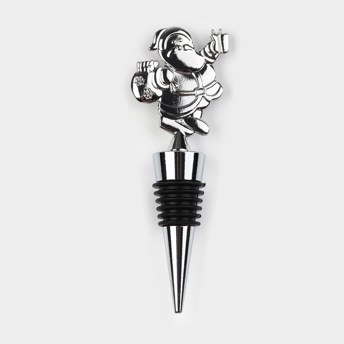 Пробка для бутылки Доляна &laquo;Дедушка Мороз&raquo;, цвет серебристый