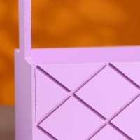 Кашпо деревянное "Эллада большая, сетка", с ручкой  25&times;12,5&times;10(25) см Сиреневый