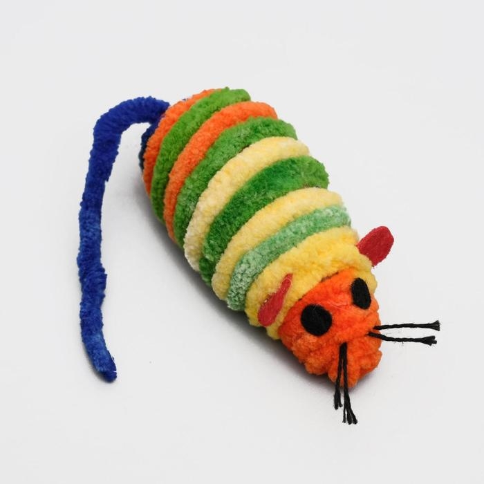 Мышь-погремушка махровая, 7 см, микс цветов Мышь-погремушка махровая, 7 см, микс цветов