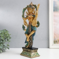 Сувенир полистоун "Танцующее божество с музыкальным инструментом" сине-золотой 13х9х34 см Сувенир полистоун "Танцующее божество с музыкальным инструментом" сине-золотой 13х9х34 см